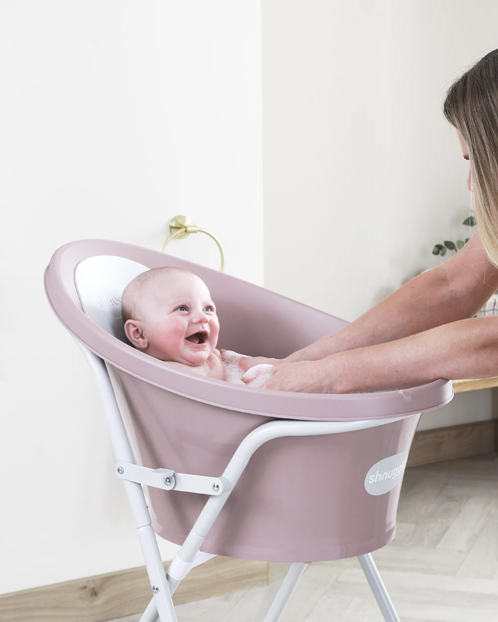 Shnuggle Newborn Bath Tub-With Bum Bump Support-Soft Foam Backrest & Non-Slip Base-BPA Free-0 to 12M-Pebble Grey - Image 6