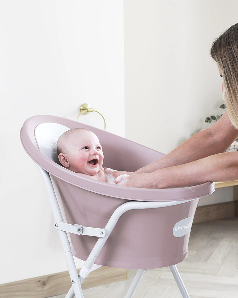 Shnuggle Newborn Bath Tub with Diaper Changing Mat & Bath Jug-0 to 12M-Eucalyptus - Image 7