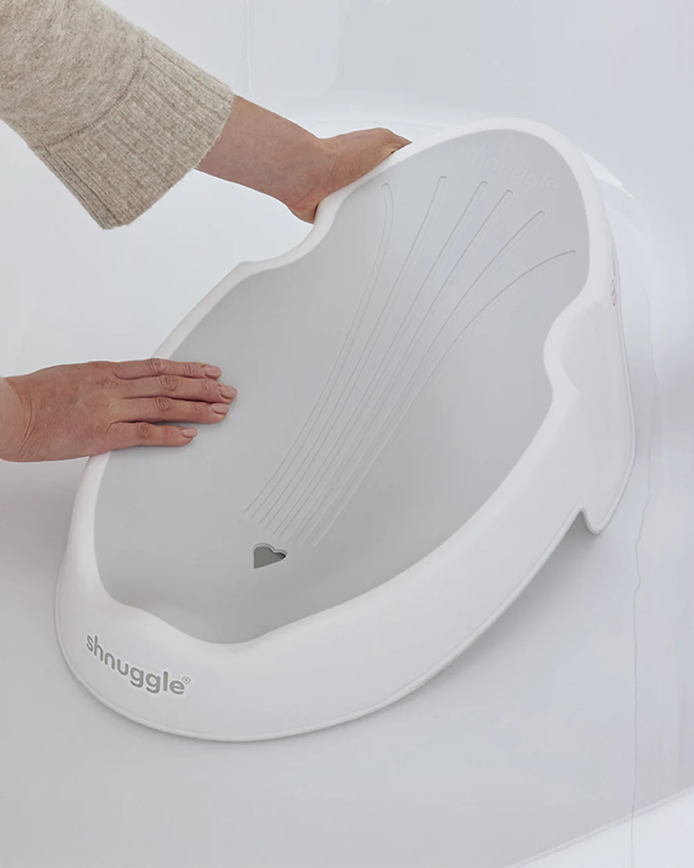 Shnuggle Baby Bather-Non Slip and Soft Warm to Touch Backrest-Water Level Indicator-0 to 6M-Taupe - Image 9