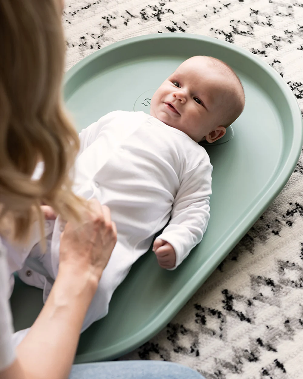 Shnuggle Squishy Diaper Changing Mat-Baby Safe Premium PU Foam-With Wipe Clean, Non-Skid Base-Eucalyptus - Image 21