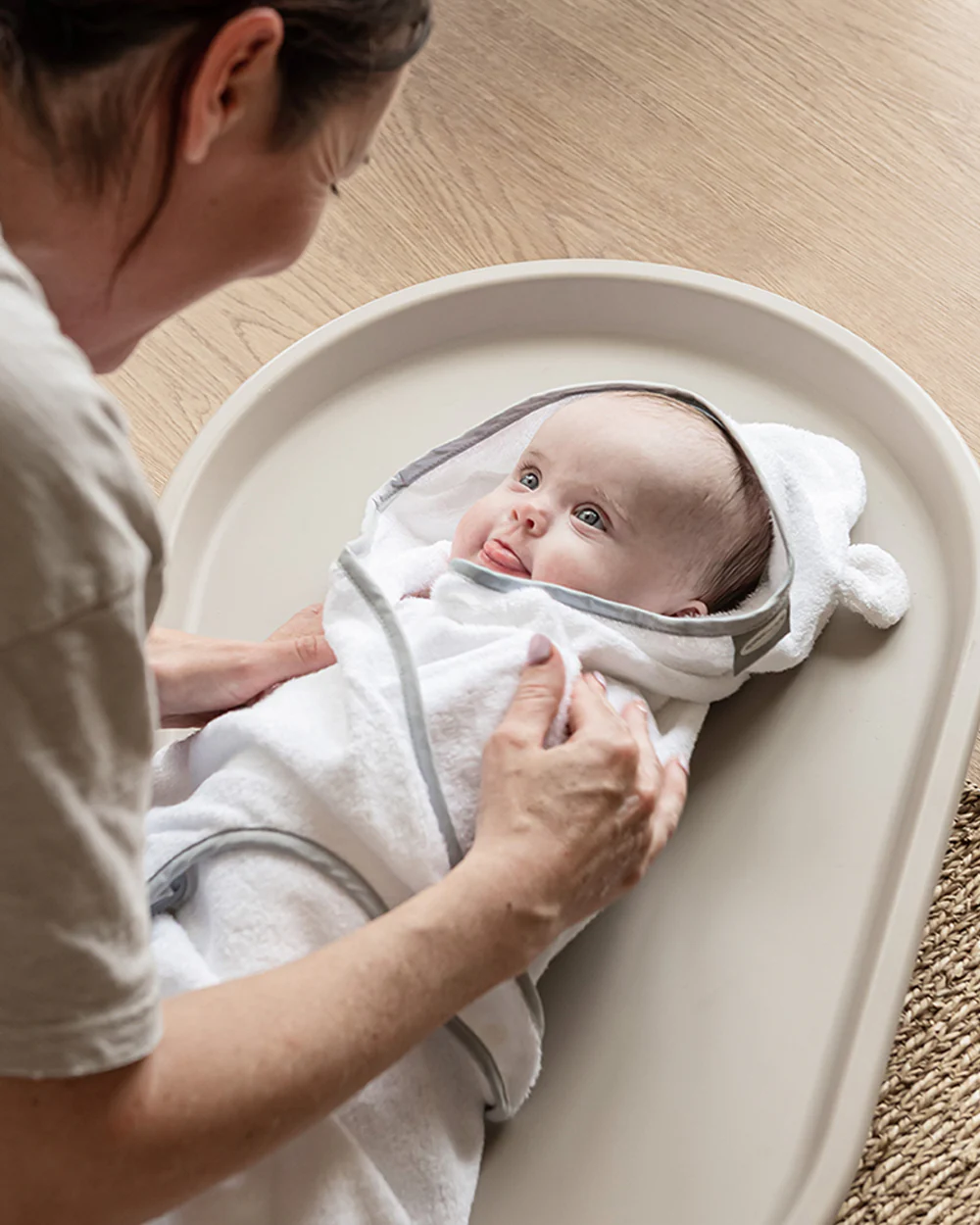Shnuggle Squishy Diaper Changing Mat-Baby Safe Premium PU Foam-With Wipe Clean, Non-Skid Base-Eucalyptus - Image 19