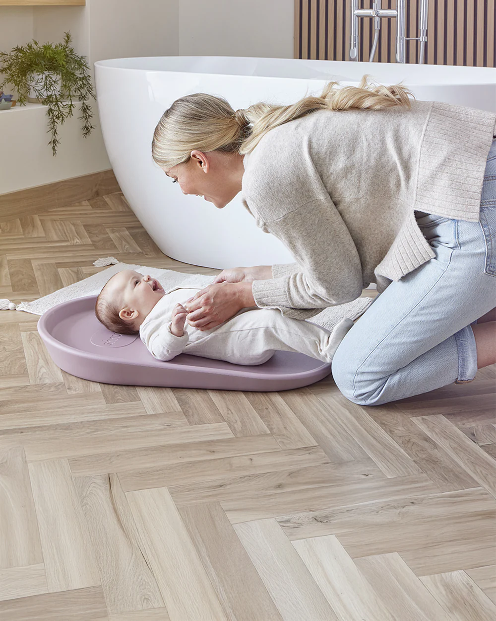 Shnuggle Squishy Diaper Changing Mat-Baby Safe Premium PU Foam-With Wipe Clean, Non-Skid Base-Eucalyptus - Image 18