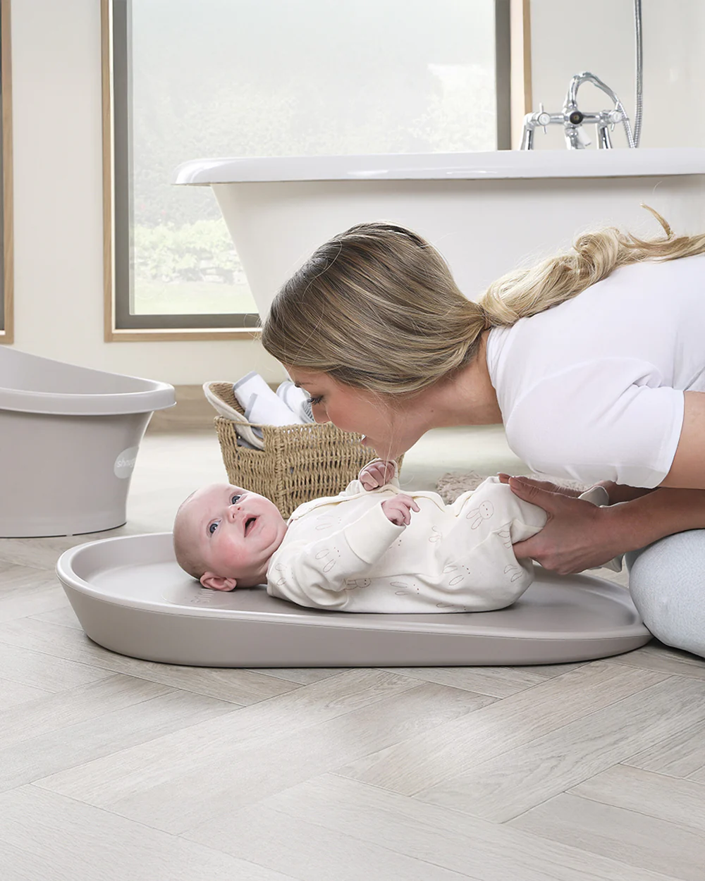 Shnuggle Squishy Diaper Changing Mat-Baby Safe Premium PU Foam-With Wipe Clean, Non-Skid Base-Eucalyptus - Image 15