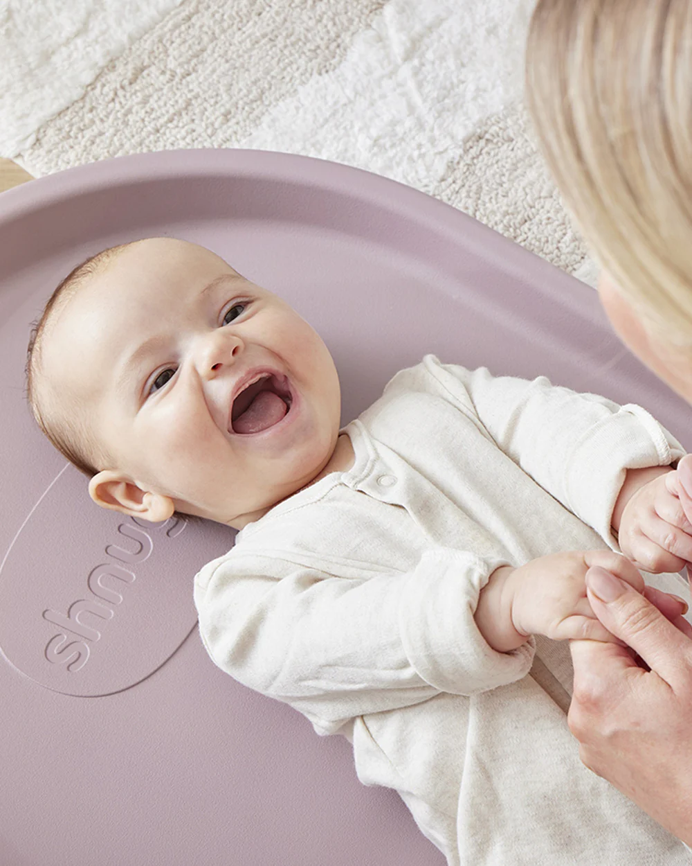 Shnuggle Squishy Diaper Changing Mat-Baby Safe Premium PU Foam-With Wipe Clean, Non-Skid Base-Eucalyptus - Image 14