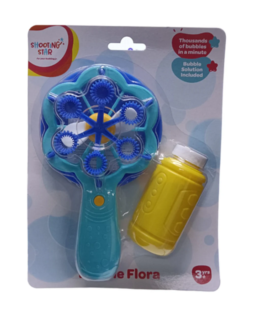 Shooting Star Bubble Flora Light Blue-With Bubble Solution-1000 Bubbles Per Minute-Indoor Toy-0M+