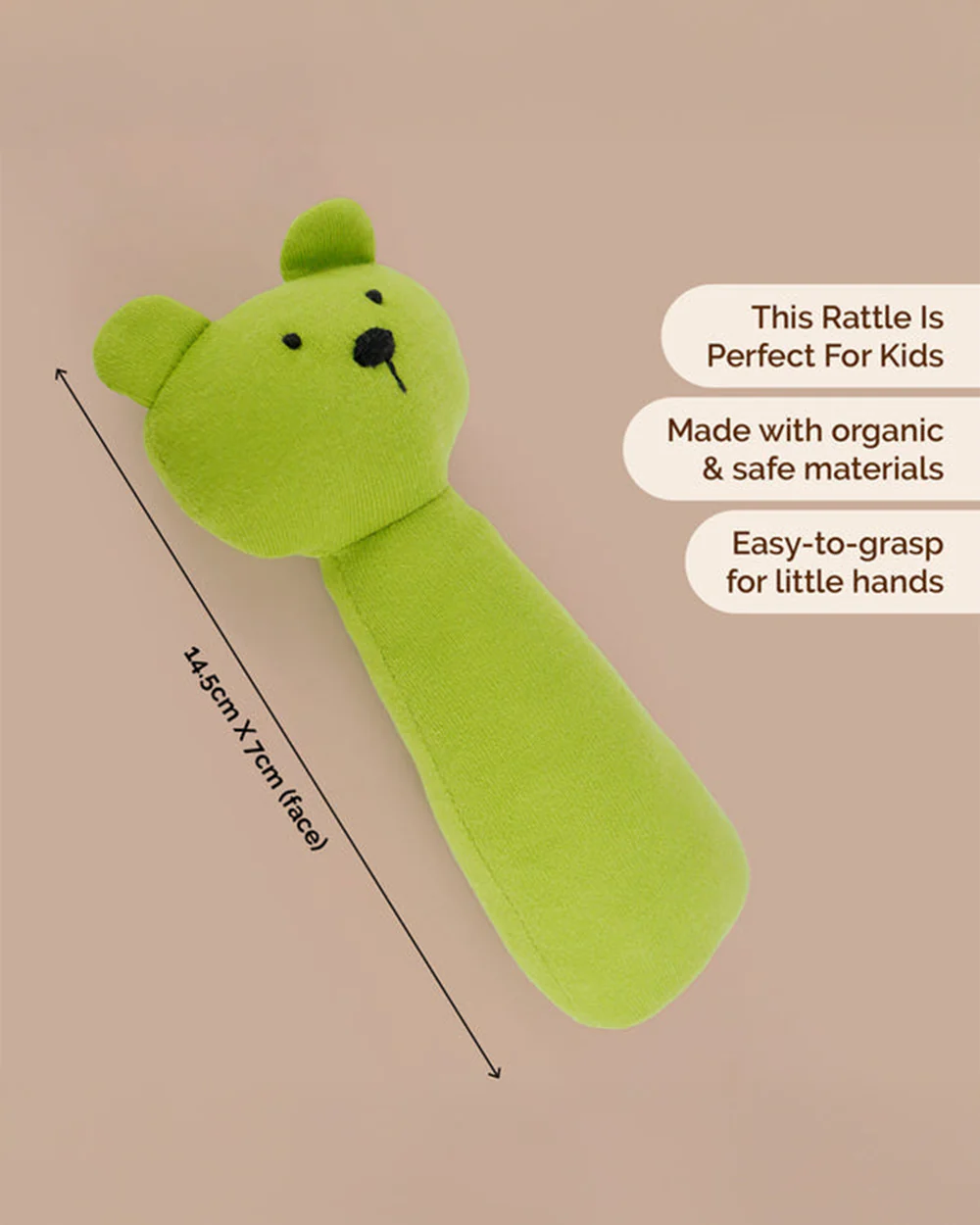Shumee Bear Plush Rattle Toy-Enhances Motor Skills-0M+ - Image 3