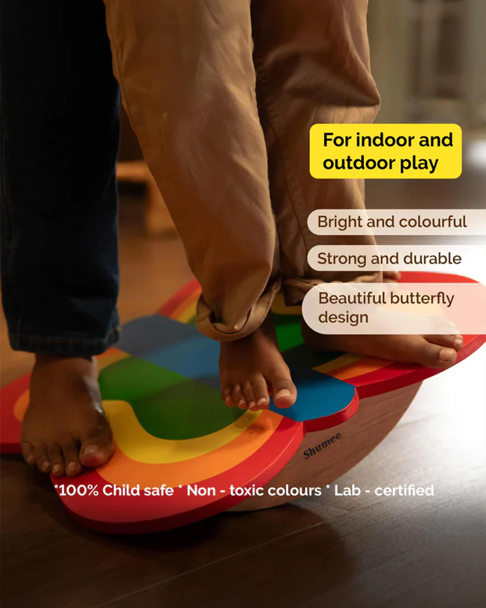 Shumee Butterfly Wooden Balance Board-Builds Confidence & Strengthens Muscles-Indoor Toy-12M+ - Image 11