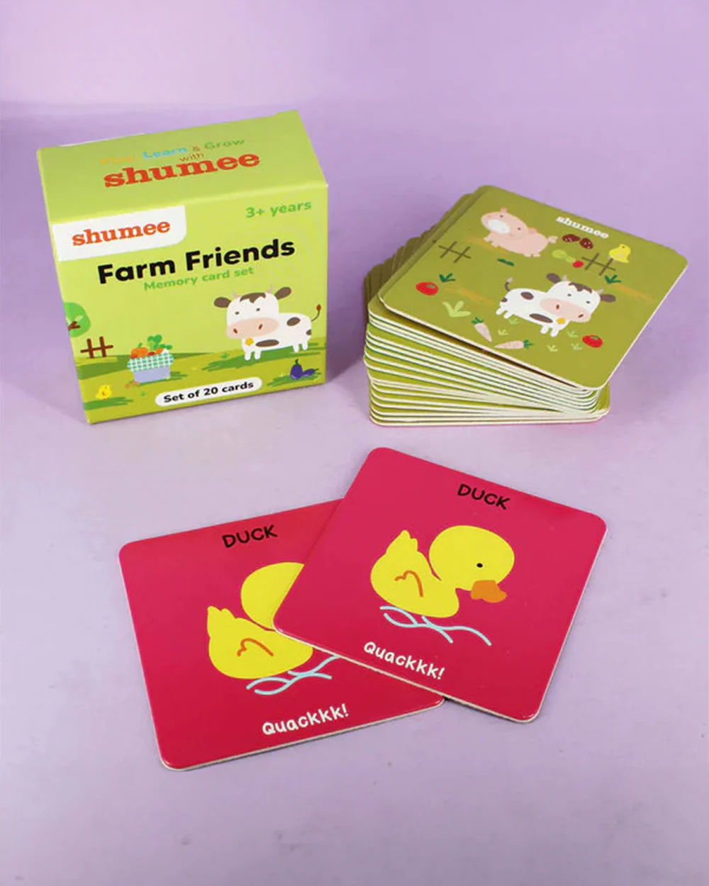 Shumee Farmyard Friends Memory Card Game-20 Cards Learning and Educational Toys-12M+ - Image 3