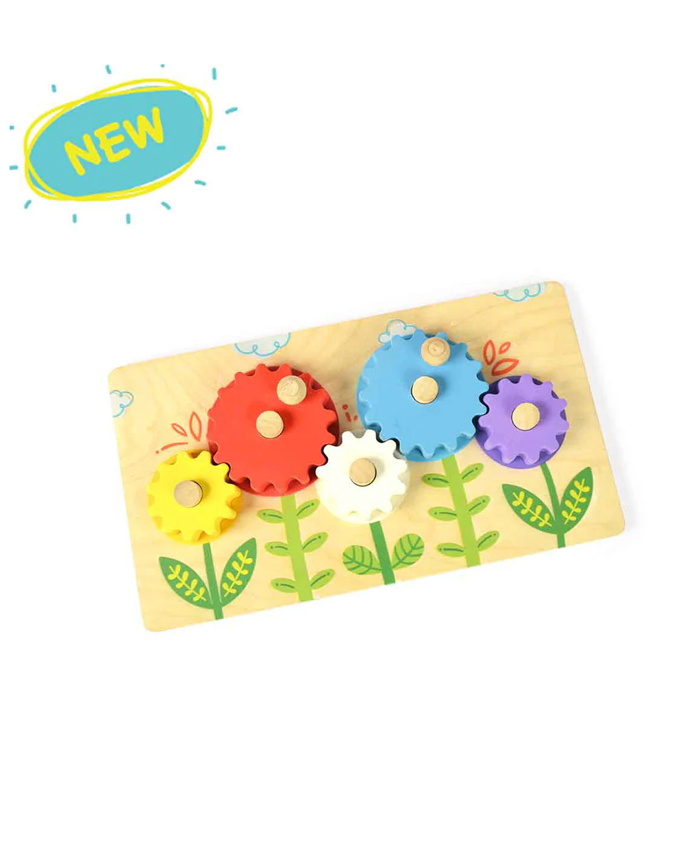 Shumee Flower Garden Wooden Gear Toy-With 5 Gears-Shape Sorter & Stacker-Learning & Educational Toys-12M+ - Image 8