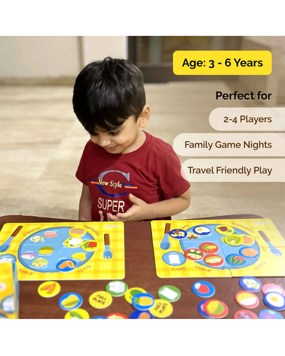 Shumee Full Plate Double Sided Board Game-Puzzle-Includes 44 Food Tokens-Learning & Educational Toys-36M+ - Image 2