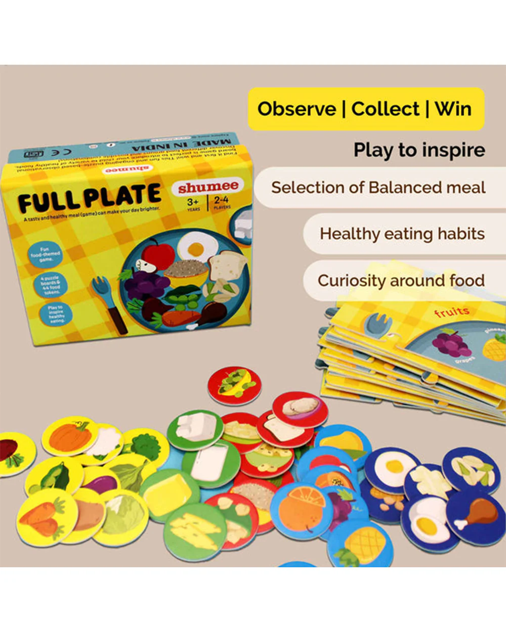 Shumee Full Plate Double Sided Board Game-Puzzle-Includes 44 Food Tokens-Learning & Educational Toys-36M+ - Image 4