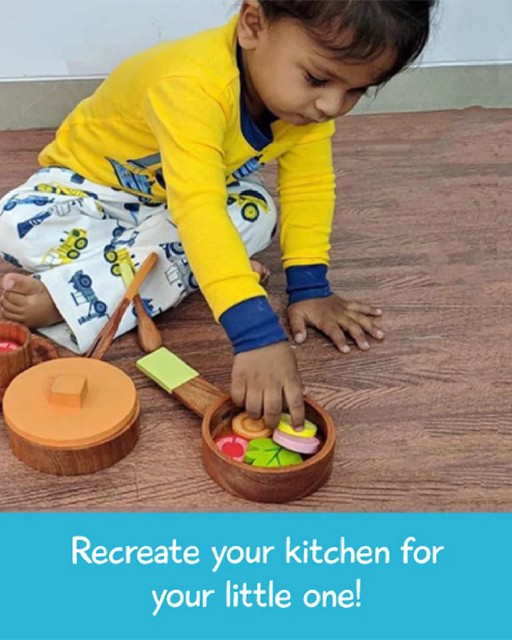 Shumee Lil Chef's Wooden Cooking Set-Pretend & Play Toy-24M+ - Image 6