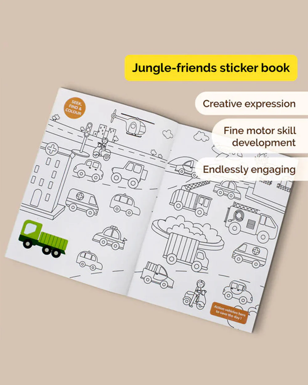 Shumee On The Go Vehicles Sticker Book-160 stickers Art and Craft Kit-18M+ - Image 3