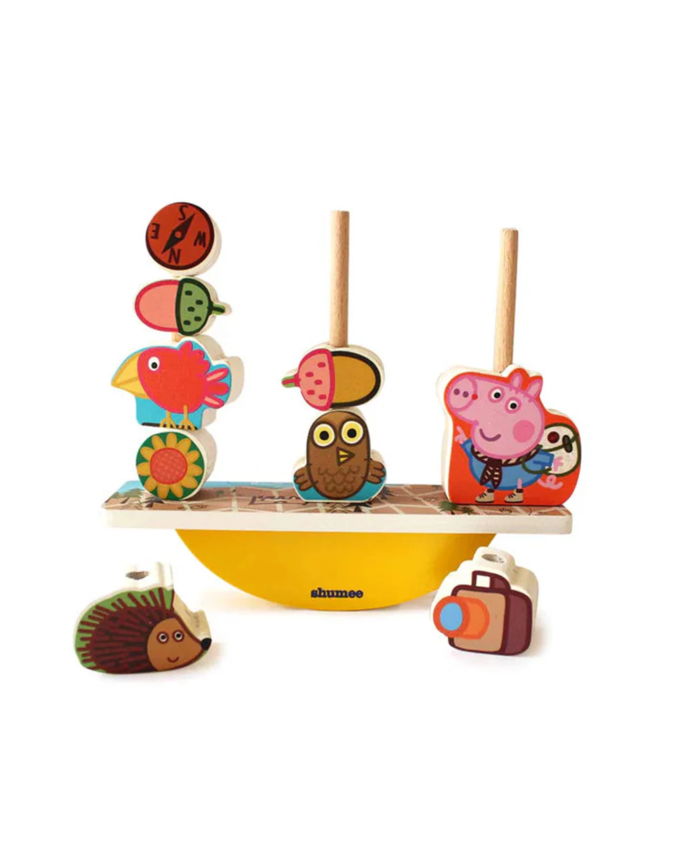 Shumee Peppa Pig Wooden Blocks Balancing Game-Shape Sorter & Stacker-Learning & Educational Toys-12M+ - Image 3