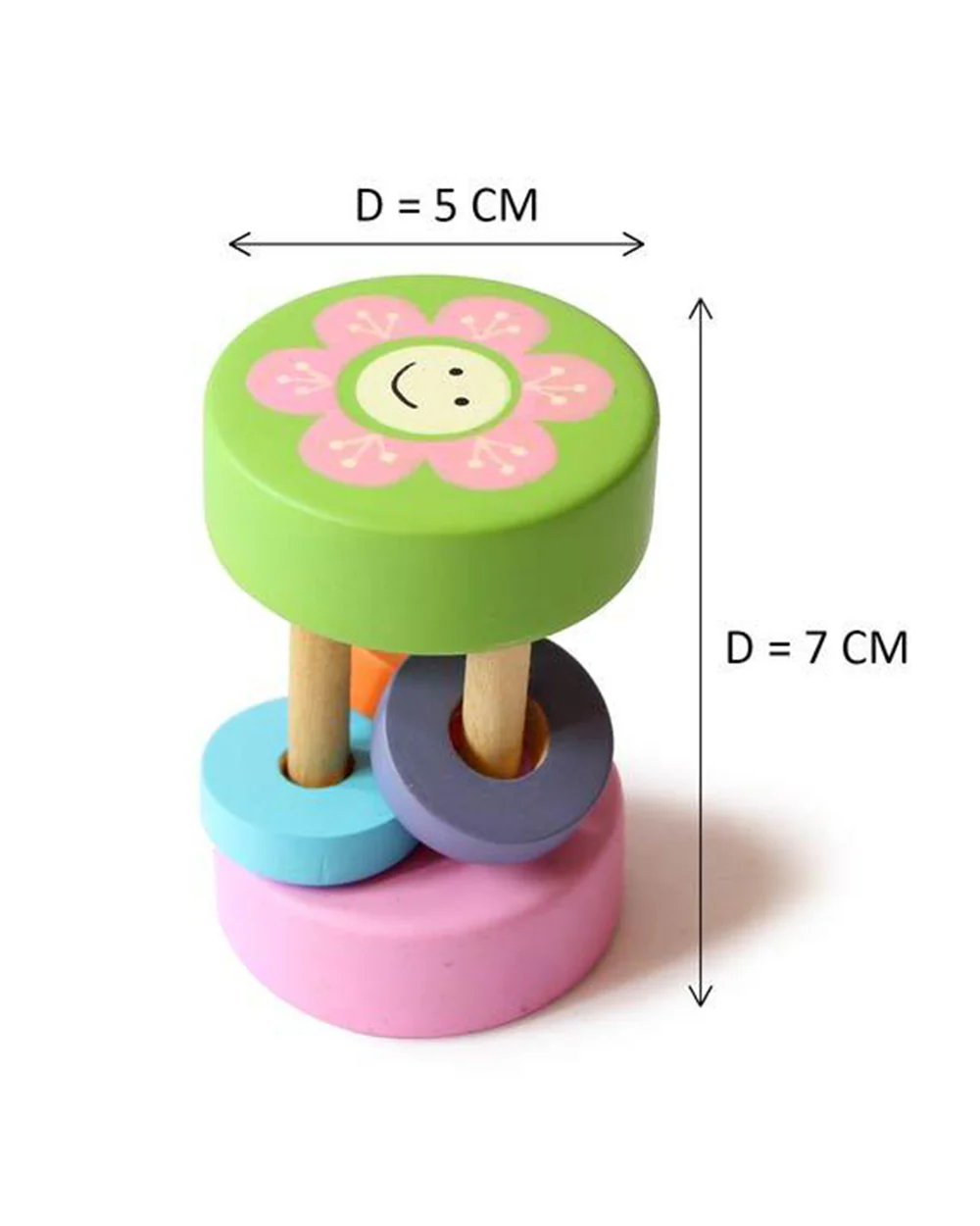 Shumee Sunny Wooden Rattle Toy-Smooth Edges & Non Toxic-Assorted-For Infants - Image 4