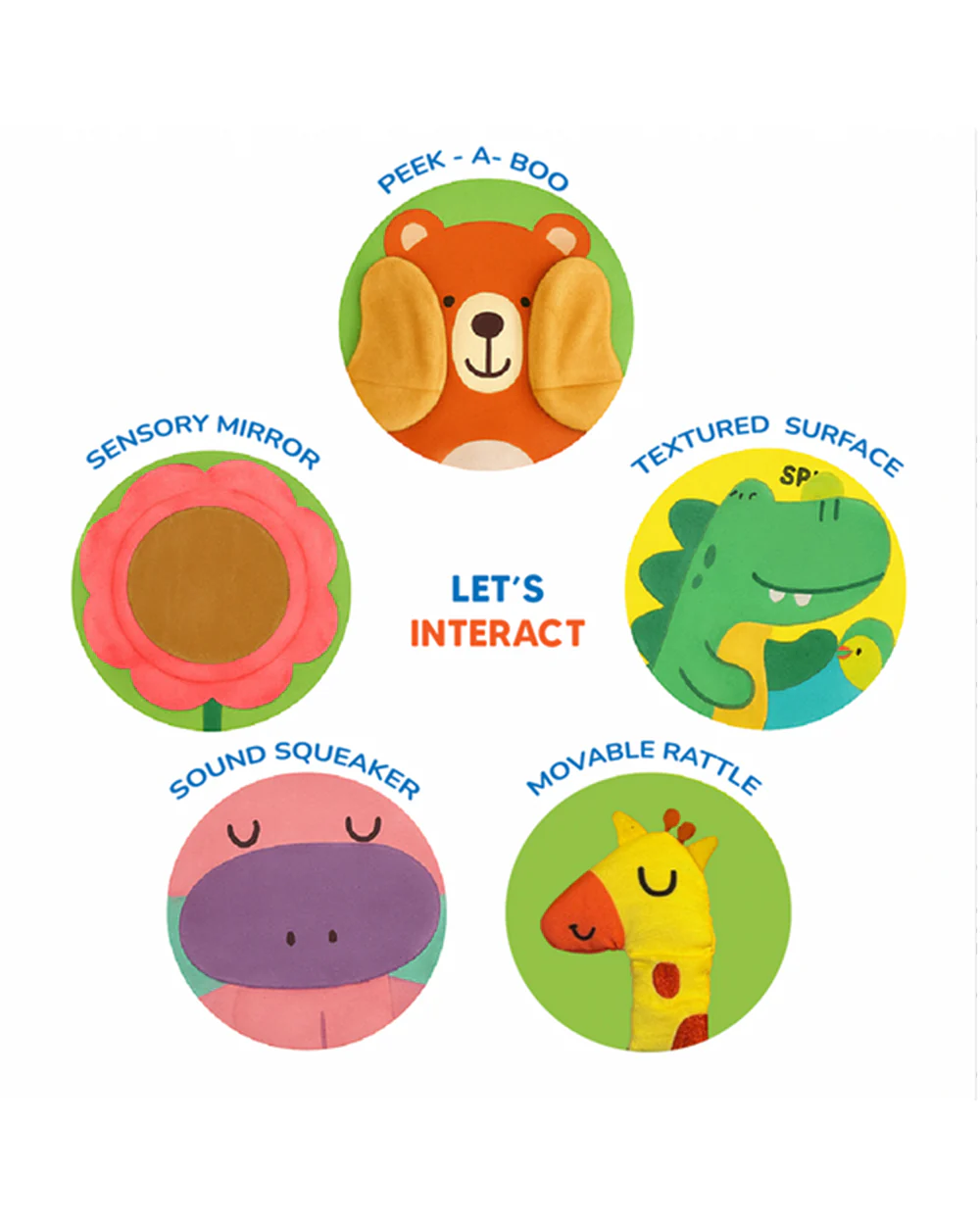 Shumee Touch & Feel Cloth Book-Interactive Sensory Book-Great For Tummy Time-Learning & Educational Toys For Newborn - Image 6