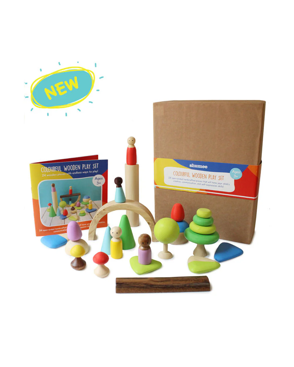 Shumee Wooden 24 Pieces Play Set With Peg Dolls-Pretend & Play Toy-24M+ - Image 6