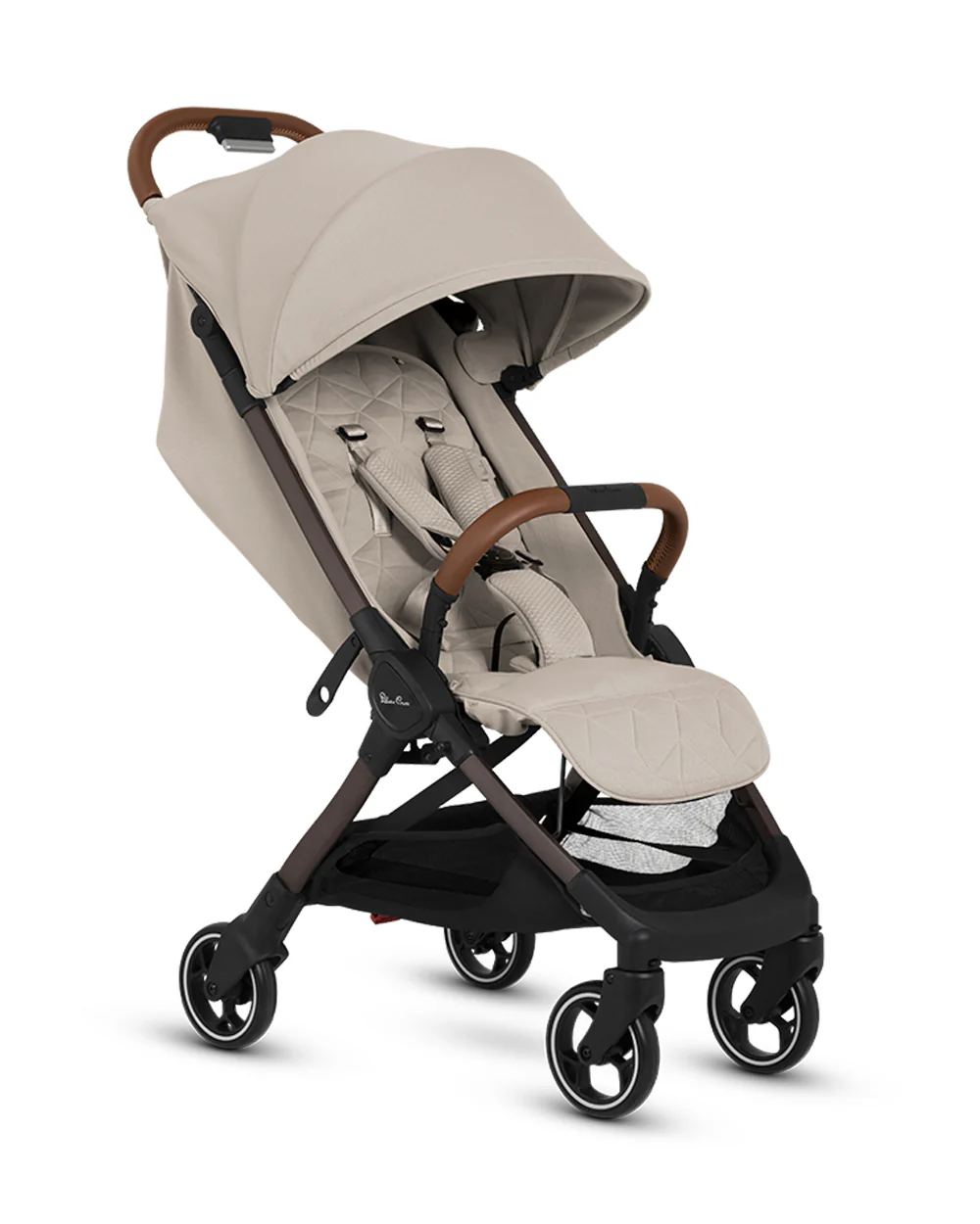 Silver Cross Clic 2 Cabin Friendly Stroller-One Hand Fold-Flat Reclining Seat-Includes Rain Cover-2 Years Warranty-Pram for 0 to 4Y (Upto 22 Kg)-Latte