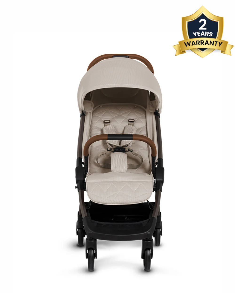 Silver Cross Clic 2 Cabin Friendly Stroller-One Hand Fold-Flat Reclining Seat-Includes Rain Cover-2 Years Warranty-Pram for 0 to 4Y (Upto 22 Kg)-Latte - Image 2
