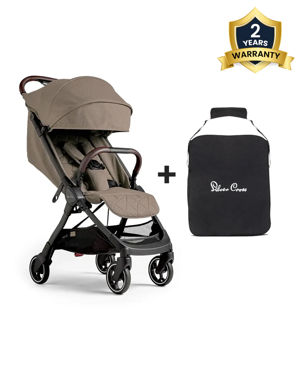Silver Cross Clic Cabin Friendly Stroller-With Stroller Bag-One Hand Fold-Includes Rain Cover-For 0 to 4Y (Upto 22 kg)-Cobble - Image 3