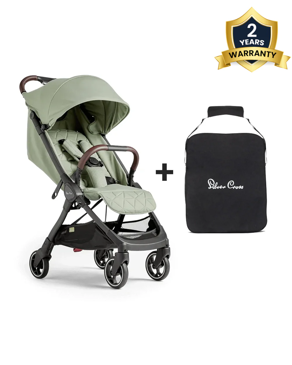 Silver Cross Clic Cabin Friendly Stroller-With Stroller Bag-One Hand Fold-Includes Rain Cover-For 0 to 4Y (Upto 22 kg)-Sage - Image 3