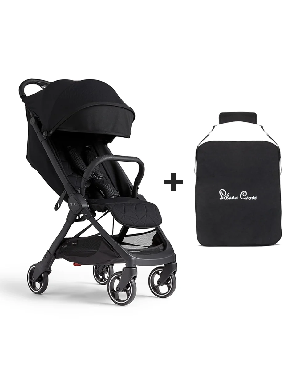 Silver Cross Clic Cabin Friendly Stroller-With Stroller Bag-One Hand Fold-Includes Rain Cover-For 0 to 4Y (Upto 22 kg)-Space