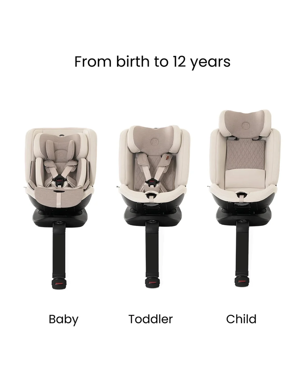 Silver Cross Motion 2 All Size 360 Baby Car Seat-Convertible Car Seat-Hydro Protect Removable & Leafproof Liner-EasyFit Sprung Safety Harness-3 Position Recline-0 M+ (Upto 12Y)-Almond - Image 7