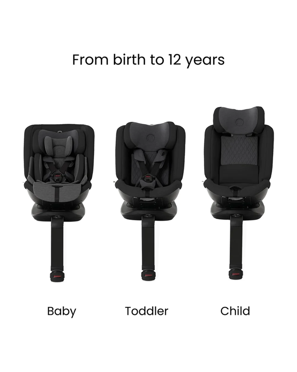 Silver Cross Motion 2 All Size 360 Baby Car Seat-Convertible Car Seat-Hydro Protect Removable & Leafproof Liner-EasyFit Sprung Safety Harness-3 Position Recline-0 M+ (Upto 12Y)-Space - Image 7