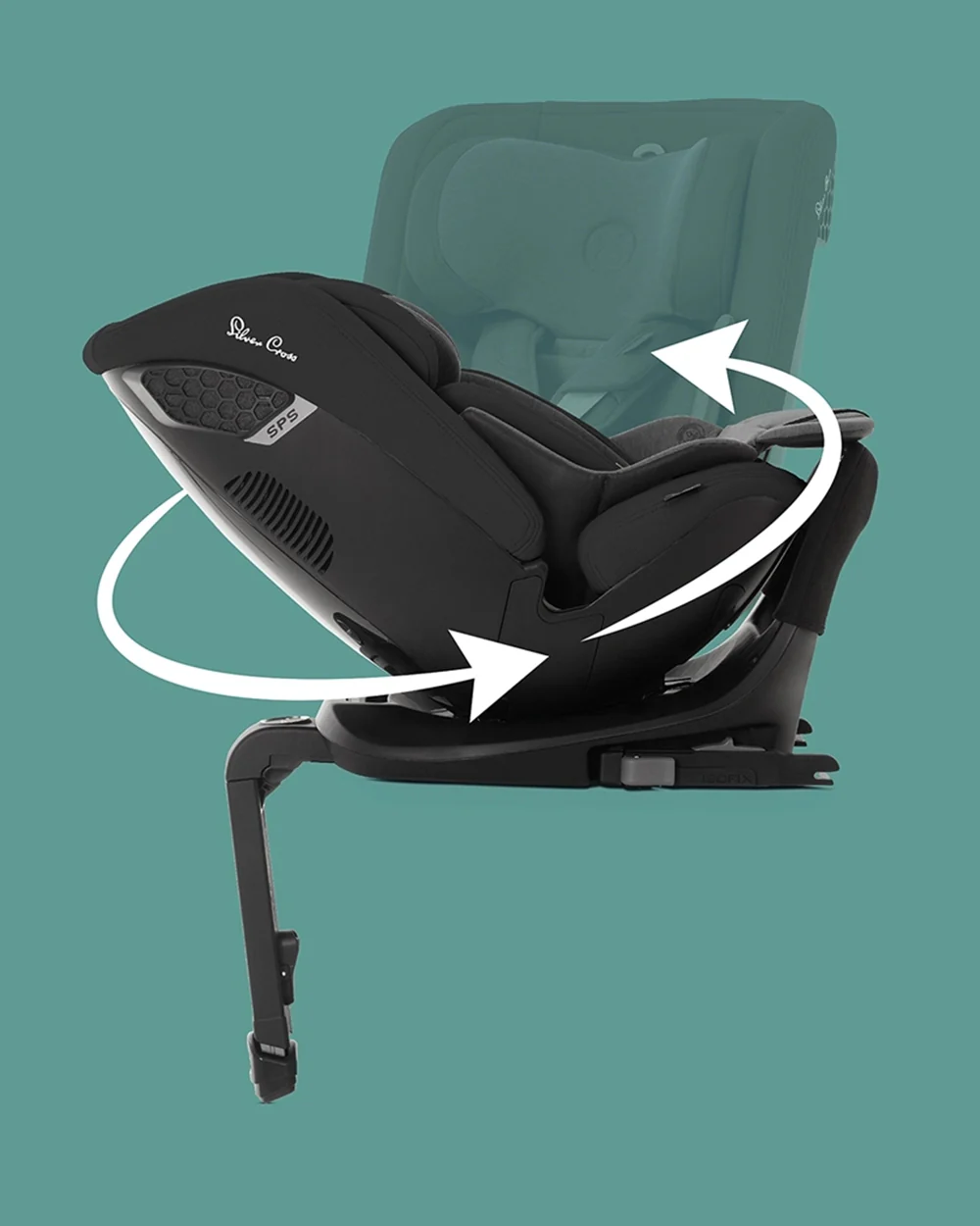 Silver Cross Motion 2 All Size 360 Baby Car Seat-Convertible Car Seat-Hydro Protect Removable & Leafproof Liner-EasyFit Sprung Safety Harness-3 Position Recline-0 M+ (Upto 12Y)-Space - Image 8