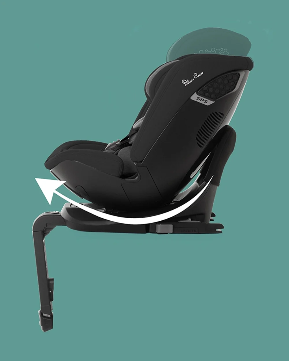 Silver Cross Motion 2 All Size 360 Baby Car Seat-Convertible Car Seat-Hydro Protect Removable & Leafproof Liner-EasyFit Sprung Safety Harness-3 Position Recline-0 M+ (Upto 12Y)-Space - Image 9