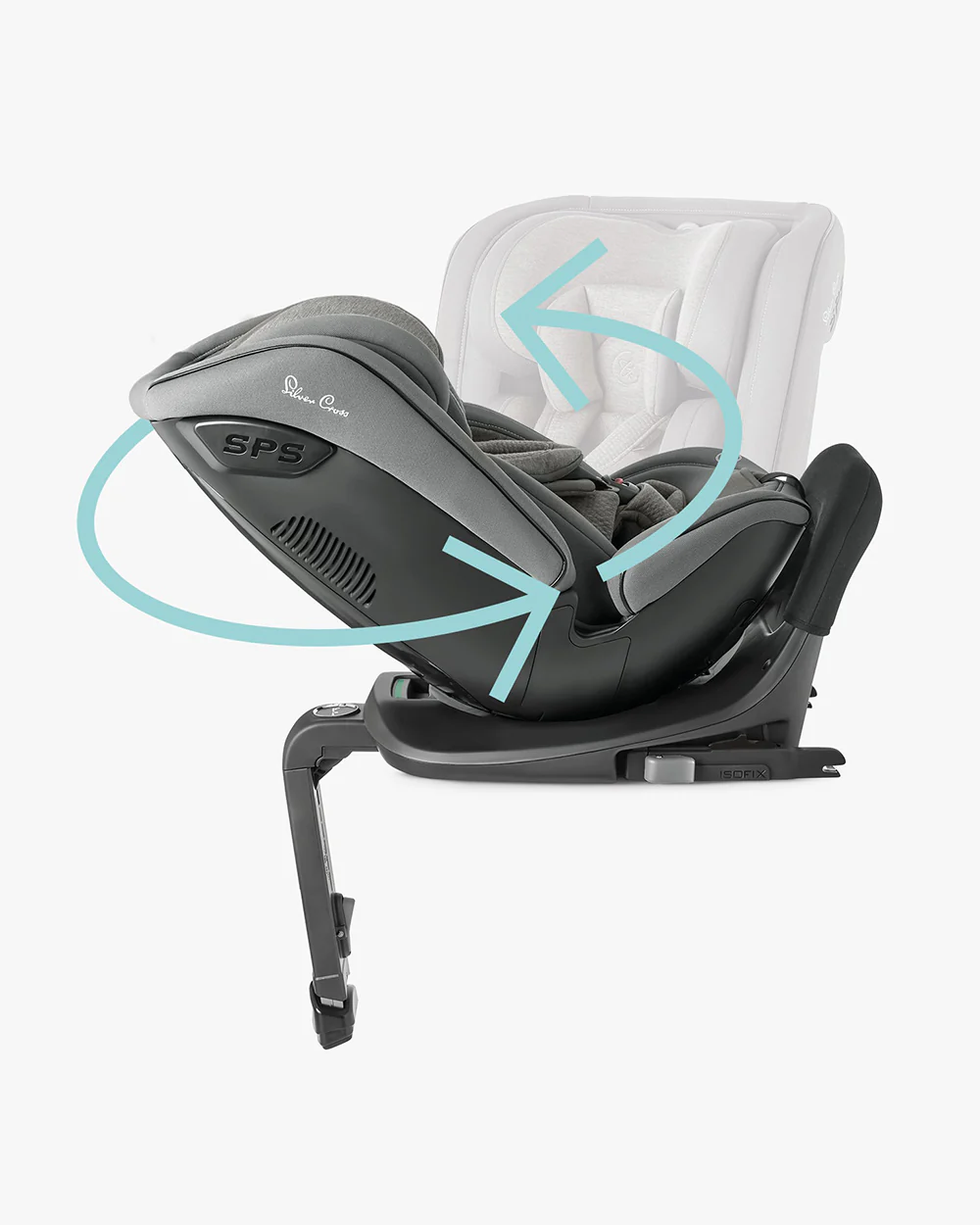 Silver Cross Motion All Size 360 Baby Convertible Car Seat-Easy Lock ISOFIX-R129 Certified-360 Degree Rotation-For 0M+ (Upto 12Y)-Glacier - Image 17