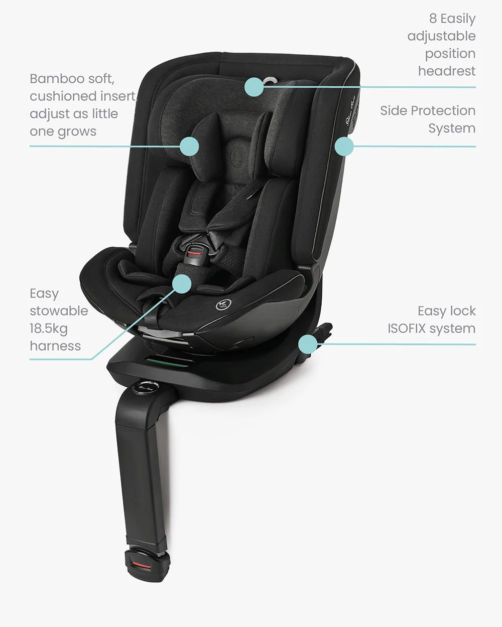 Silver Cross Motion All Size 360 Baby Convertible Car Seat-Easy Lock ISOFIX-R129 Certified-360 Degree Rotation-For 0M+ (Upto 12Y)-Space - Image 18