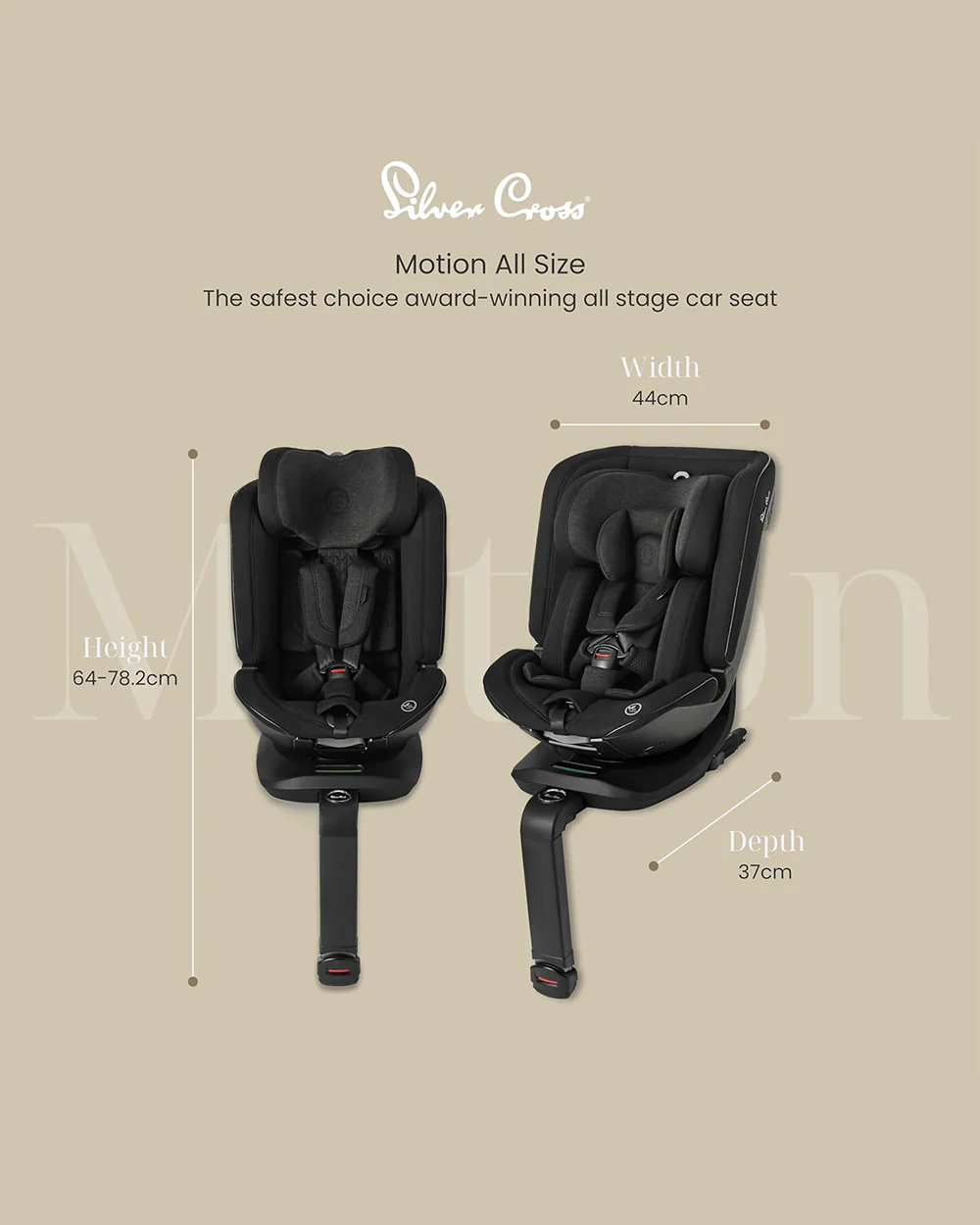 Silver Cross Motion All Size 360 Baby Convertible Car Seat-Easy Lock ISOFIX-R129 Certified-360 Degree Rotation-For 0M+ (Upto 12Y)-Space - Image 8