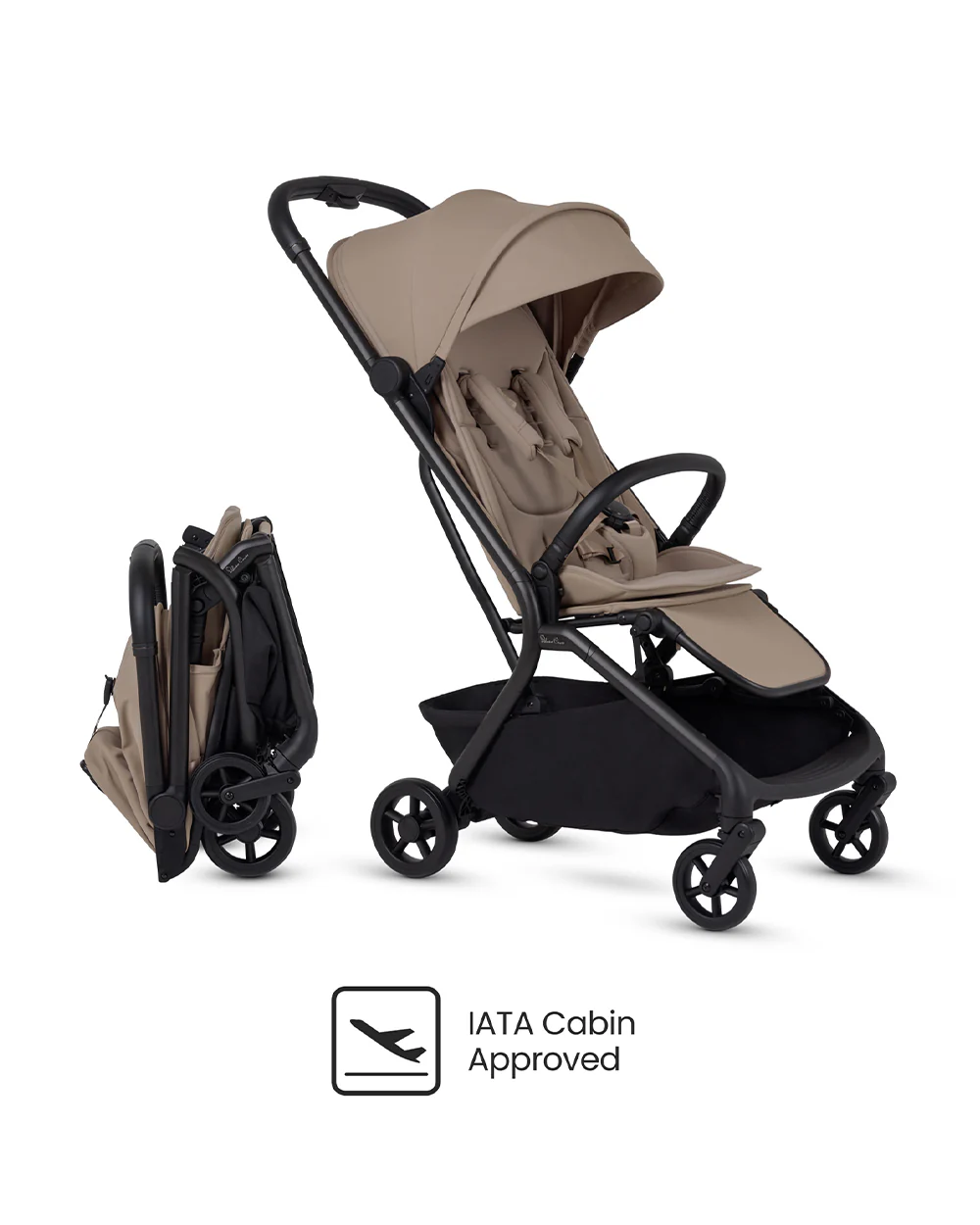 Silver Cross Nia-World's First & Only Cabin Approved Stroller in Both Stroller & Carry Cot Mode-One Hand Fold-Flat Reclining Seat-Travel System Compatible-2 Years Warranty-For 0 to 4Y (Upto 22 kg)-Champagne - Image 6