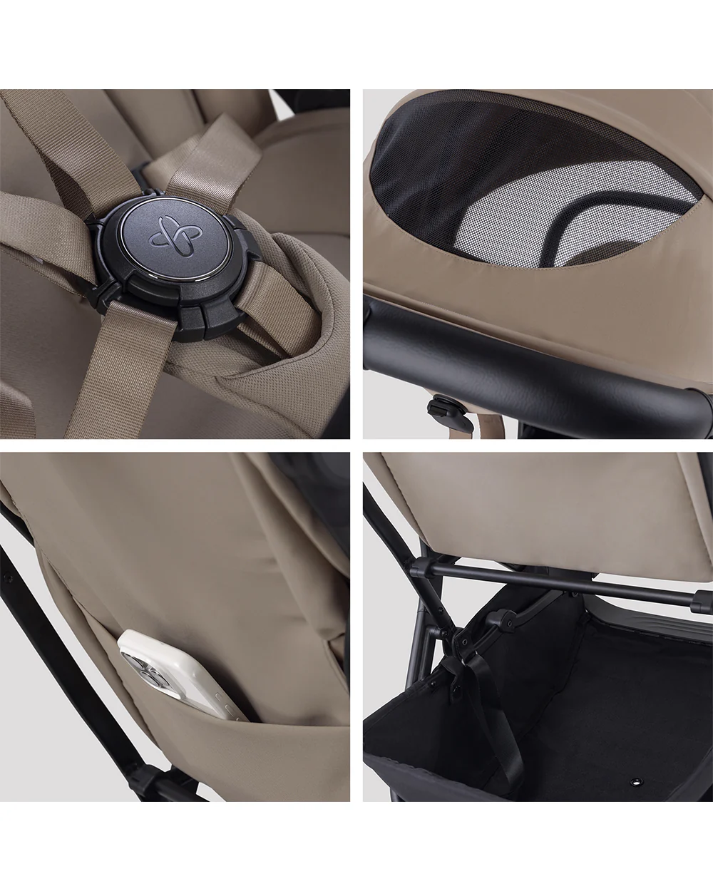 Silver Cross Nia-World's First & Only Cabin Approved Stroller in Both Stroller & Carry Cot Mode-One Hand Fold-Flat Reclining Seat-Travel System Compatible-2 Years Warranty-For 0 to 4Y (Upto 22 kg)-Champagne - Image 9
