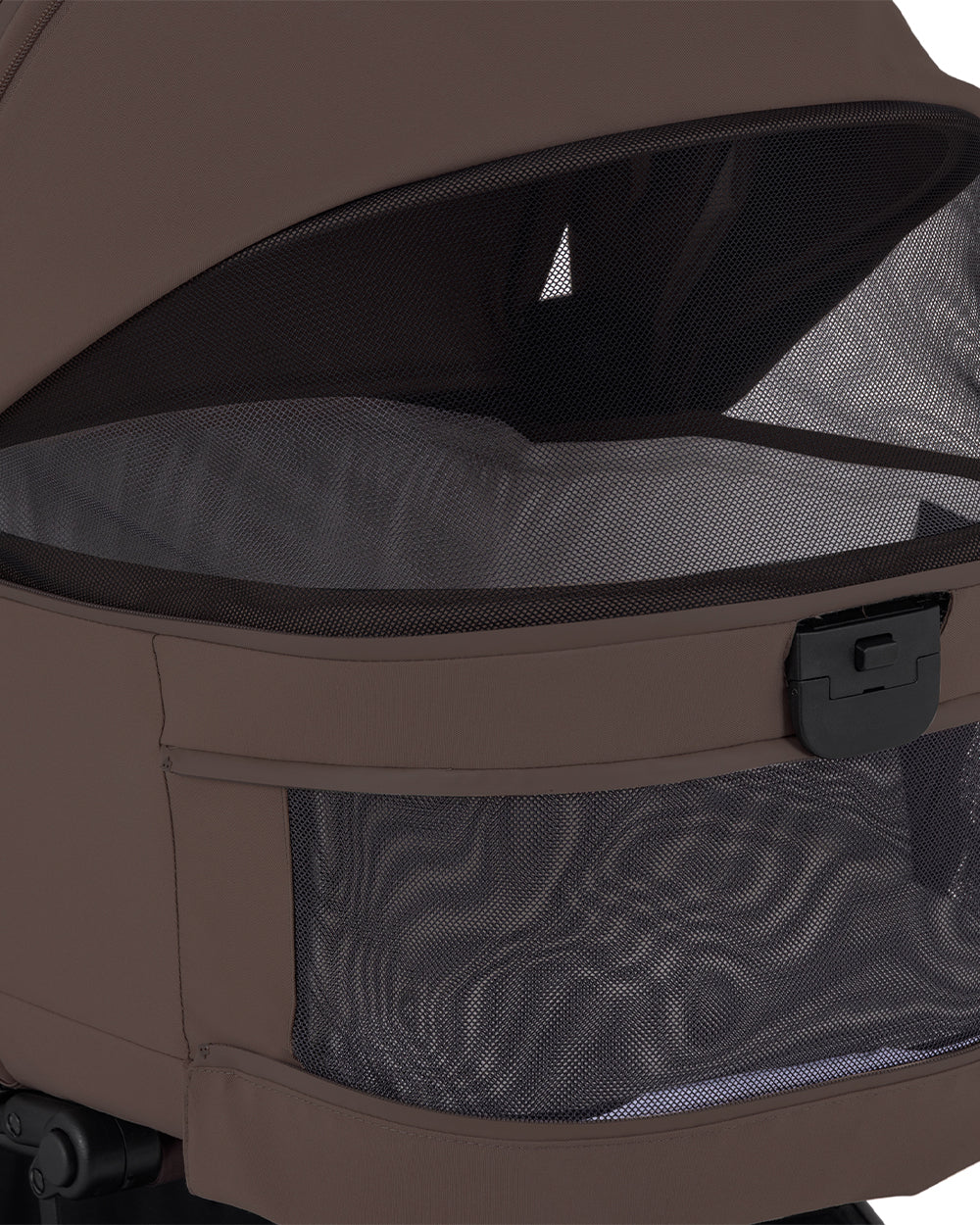 Silver Cross Nia-World's First & Only Cabin Approved Carry Cot (When Attached To Stroller)-Folds With the Stroller-No Adapters Required-Extendable & UPF 50+ Canopy-For 0 to 6M (Upto 9 kg)-Chocolate - Image 7