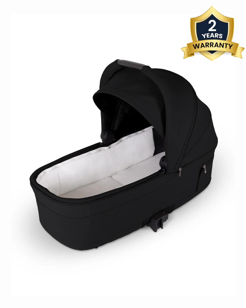 Silver Cross Nia-World's First & Only Cabin Approved Carry Cot (When Attached To Stroller)-Folds With the Stroller-No Adapters Required-Extendable & UPF 50+ Canopy-For 0 to 6M (Upto 9 kg)-Onyx - Image 2
