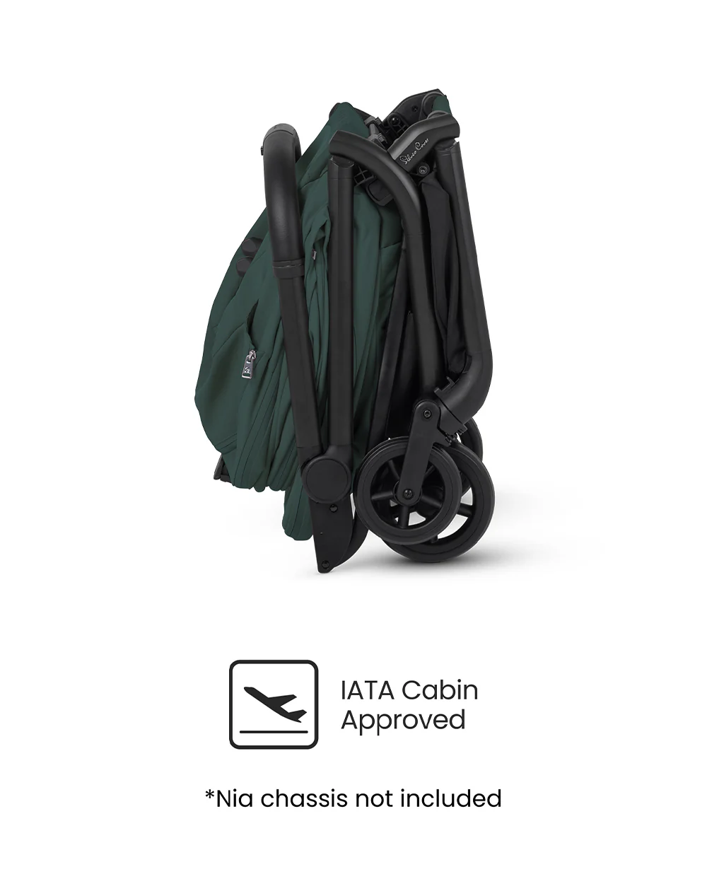 Silver Cross Nia-World's First & Only Cabin Approved Carry Cot (When Attached To Stroller)-Folds With the Stroller-No Adapters Required-Extendable & UPF 50+ Canopy-For 0 to 6M (Upto 9 kg)-Conifer - Image 5