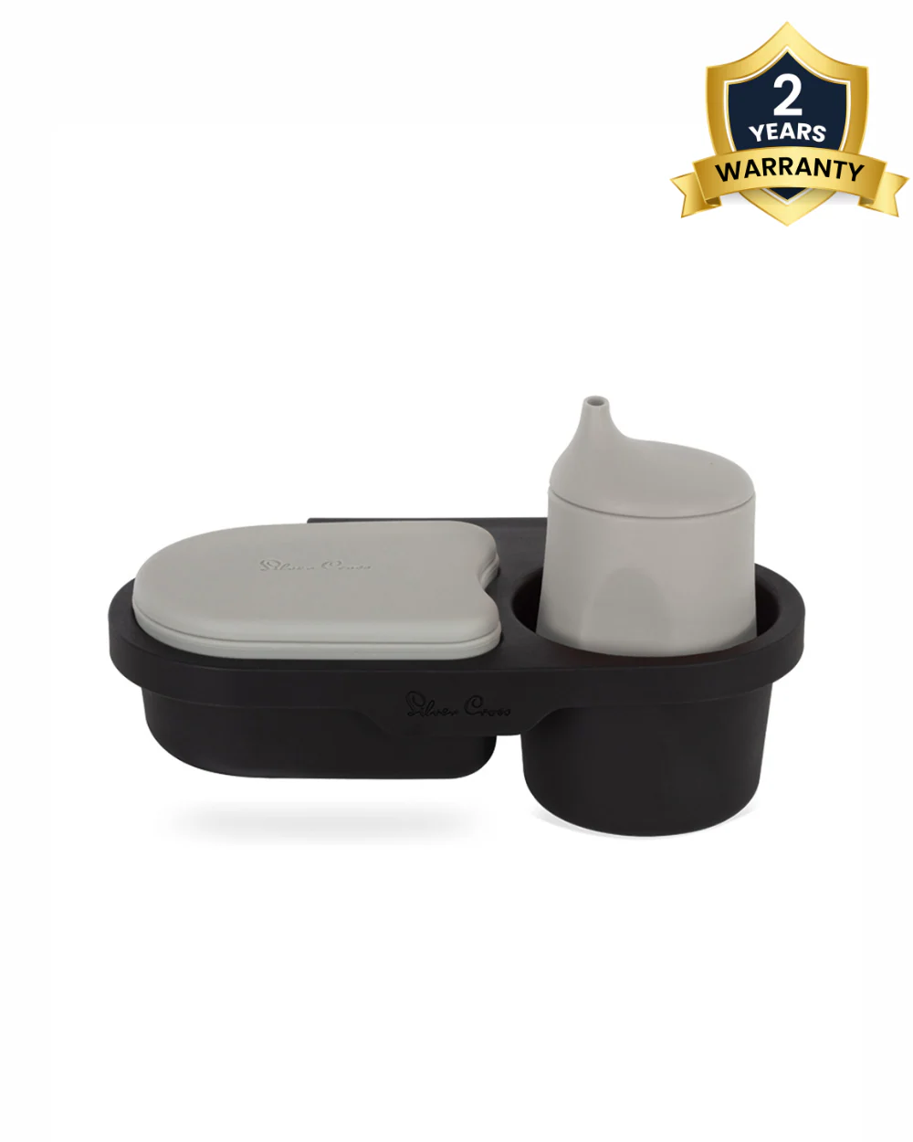 Silver Cross Universal Snack Tray-Easily Snaps On To Stroller Bumper Bar-BPA Free & Food Grade Silicone-Black - Image 2