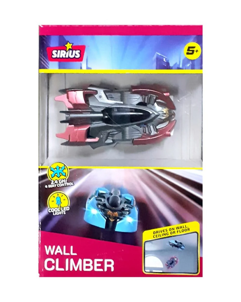Sirius Mini Wall Climbing Remote Control Car with Stunt Capabilities-Climbs Walls and Ceilings, Lightweight-Vehicle Toy-Pink