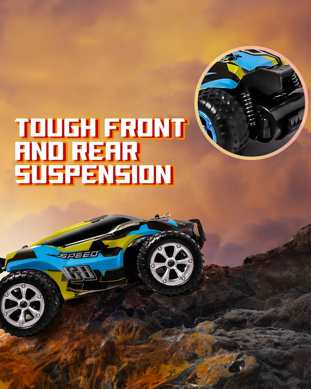 Sirius Track Drifter Remote Control Car with LED Lights-Easy to Use-Vehicle Toy-Blue - Image 4