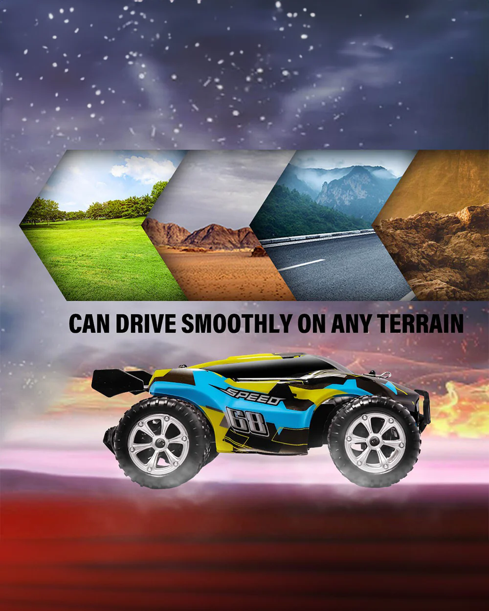 Sirius Track Drifter Remote Control Car with LED Lights-Easy to Use-Vehicle Toy-Blue - Image 6