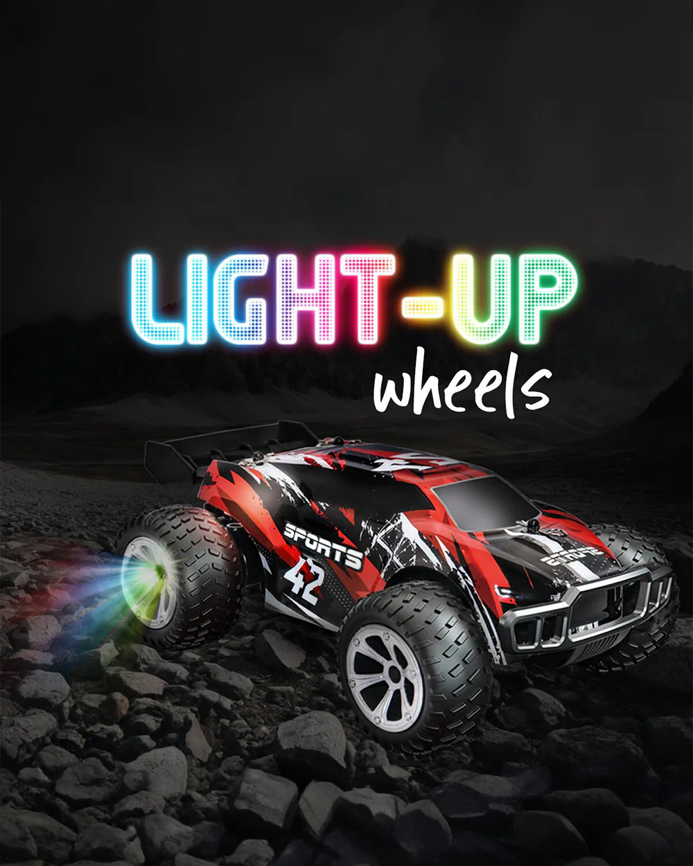 Sirius Track Drifter Remote Control Car with LED Lights-Easy to Use-Vehicle Toy-Red - Image 8