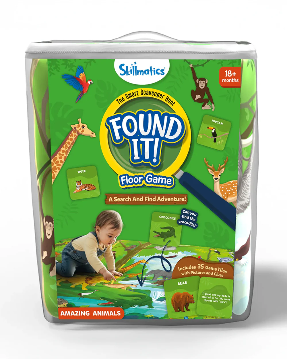 Skillmatics Found It Junior Amazing Animals Playmat-Include 35 Search & Find Game Cards-Develop Observation Skills-18M+ - Image 10