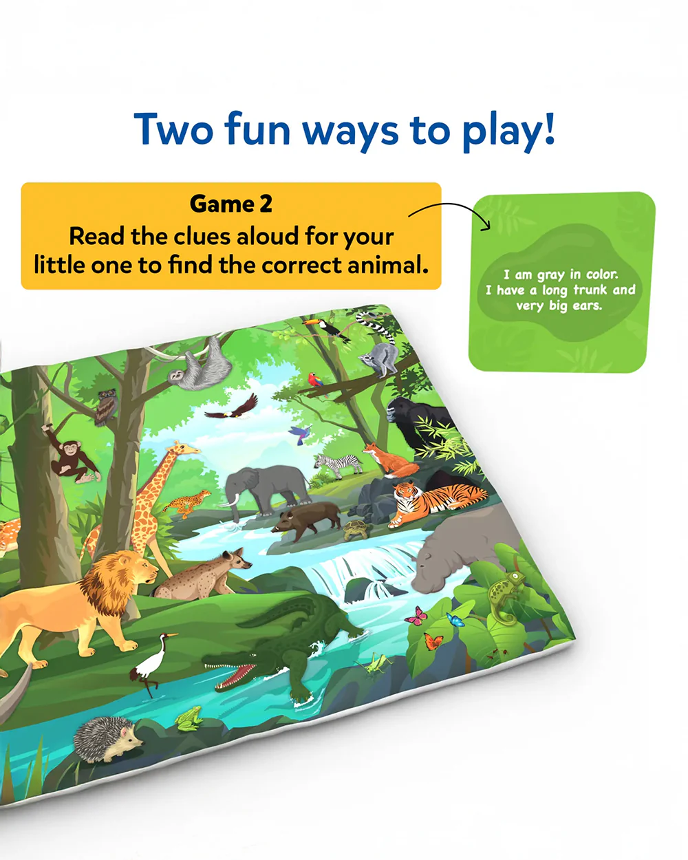 Skillmatics Found It Junior Amazing Animals Playmat-Include 35 Search & Find Game Cards-Develop Observation Skills-18M+ - Image 6