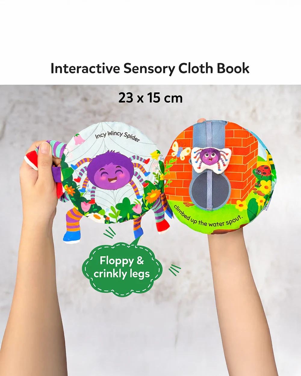 Skillmatics Incy Wincy Spider Cloth Book-Floopy & Crinky Legs to grab, hold & play-Learning & Educational Toys-6M+ - Image 2