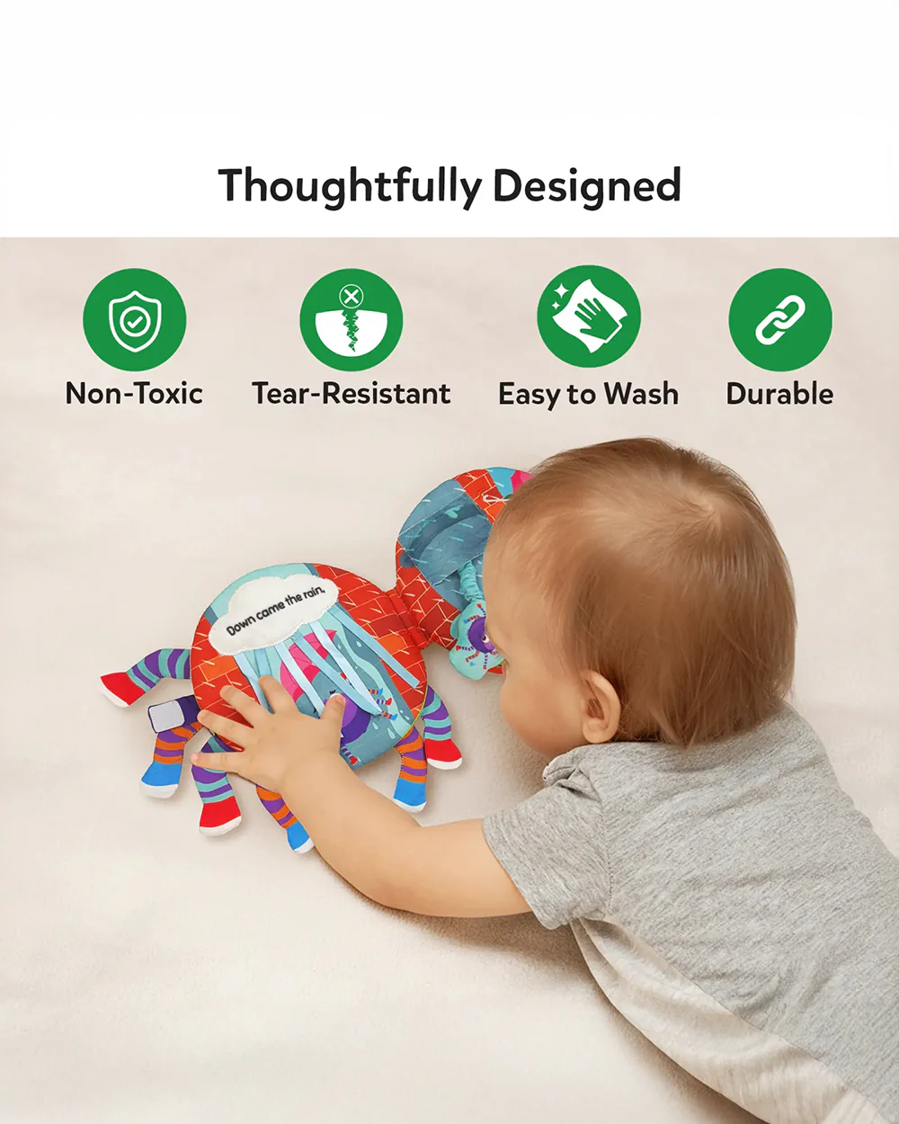 Skillmatics Incy Wincy Spider Cloth Book-Floopy & Crinky Legs to grab, hold & play-Learning & Educational Toys-6M+ - Image 6