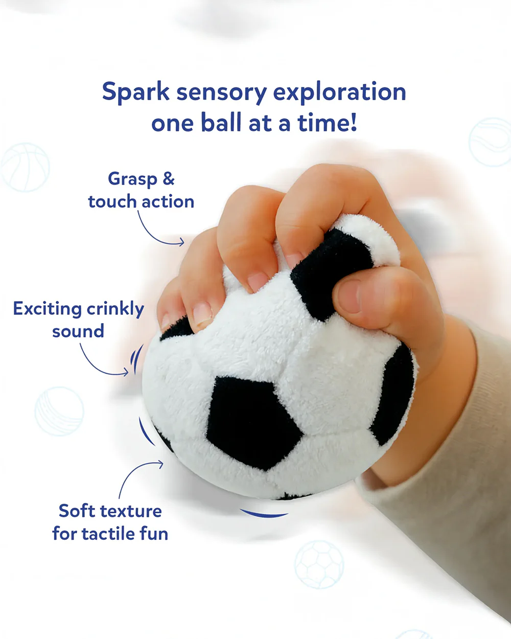 Skillmatics My First Sports Bag-Plush Rattle Toy-With Squeaker and Crinkle Balls-Sparks Sensory Exploration-6M+ - Image 3
