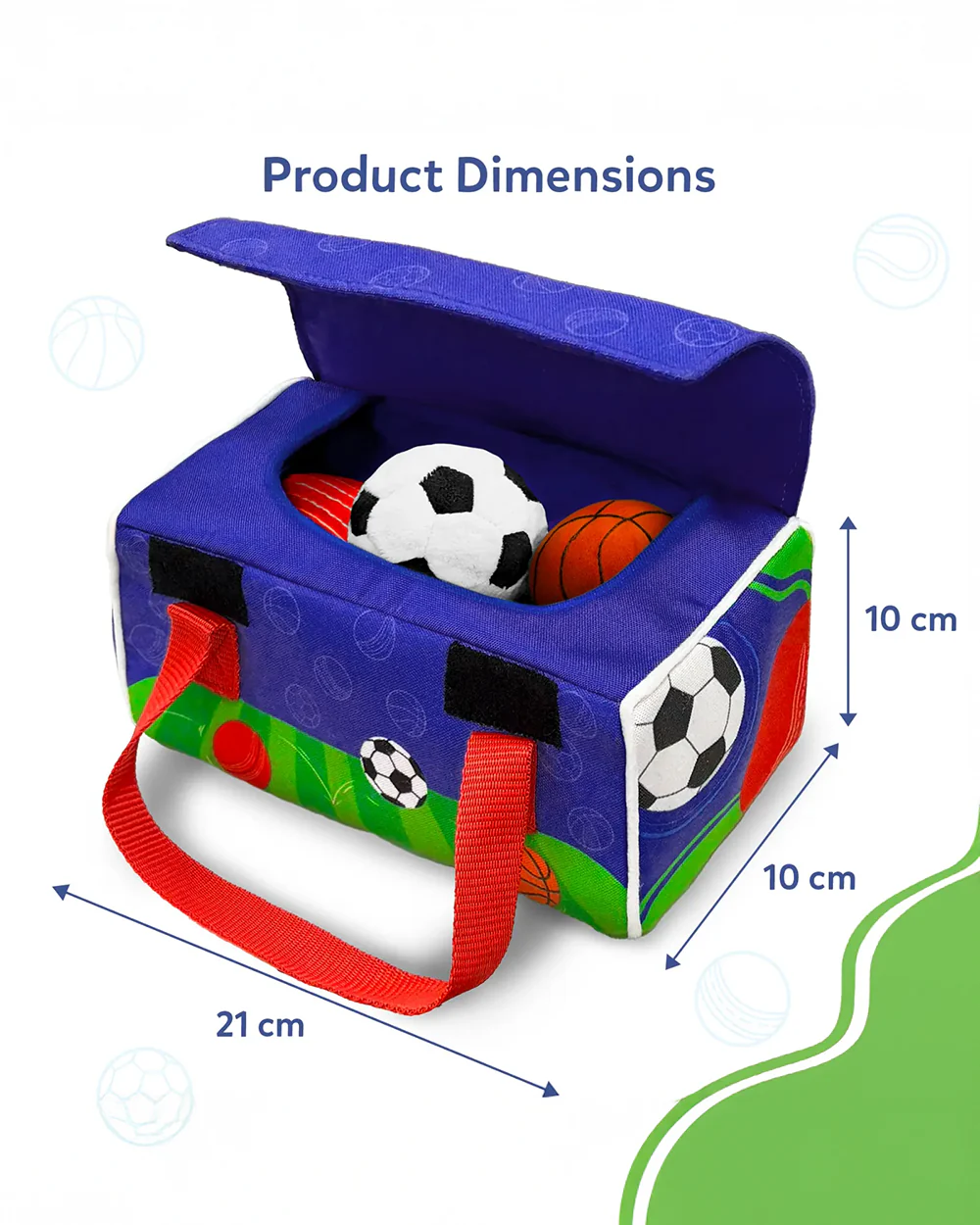 Skillmatics My First Sports Bag-Plush Rattle Toy-With Squeaker and Crinkle Balls-Sparks Sensory Exploration-6M+ - Image 4