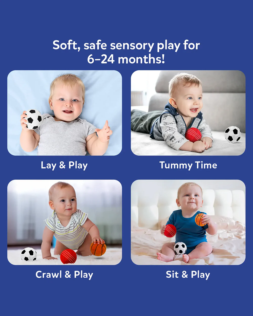 Skillmatics My First Sports Bag-Plush Rattle Toy-With Squeaker and Crinkle Balls-Sparks Sensory Exploration-6M+ - Image 5